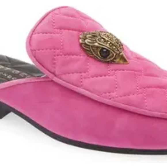 Kurt Geiger Pink Quilted Mules with Gold Embellishment - Picture 1 of 4